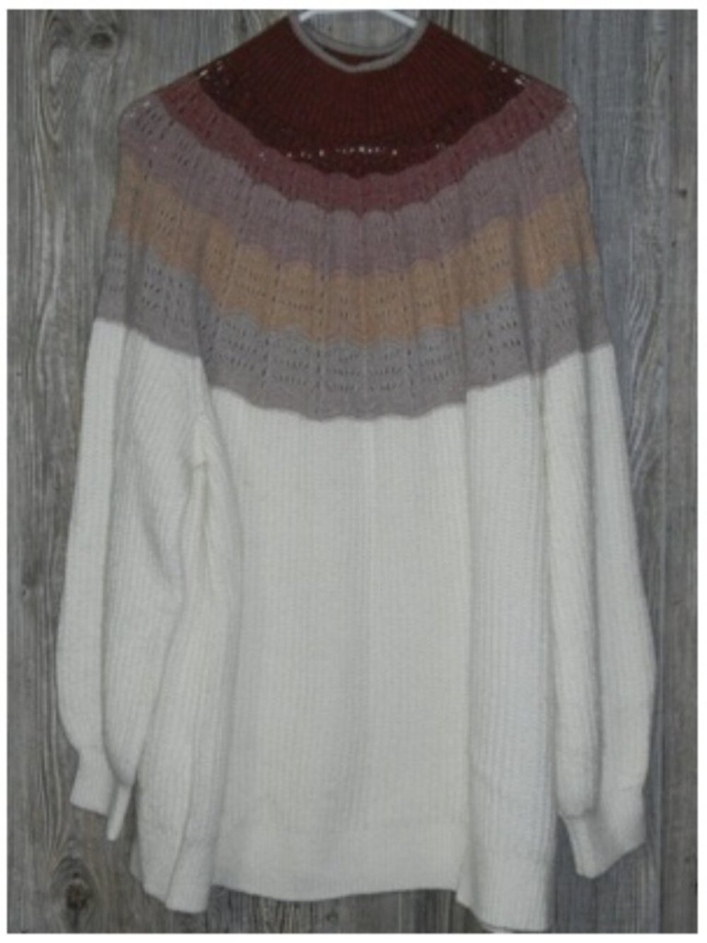 New Maurices Mock Neck Pullover Sweater Sz 4X Ombre Multicolor Soft Boho Preppy